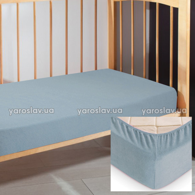 Prześcieradło dziecięce frotte z gumką 08 szary 120x60x10 cm TM Yaroslav